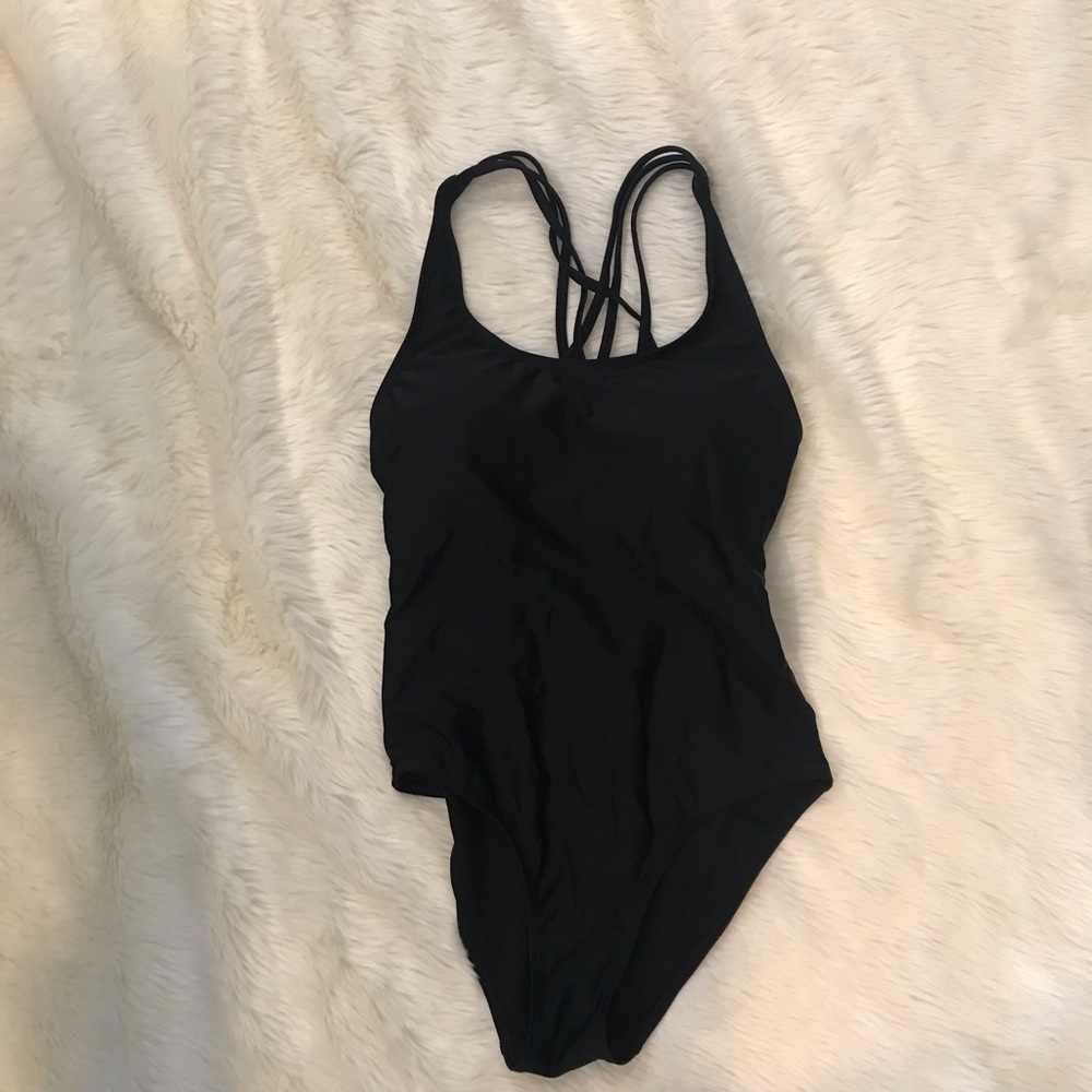Black one piece, cheeky, swim suit